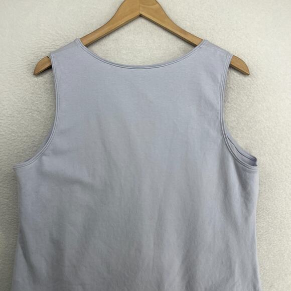 EILEEN FISHER Tank Top XL Organic Cotton Stretch Jersey Scoop Neck Purple USA - Picture 4 of 11